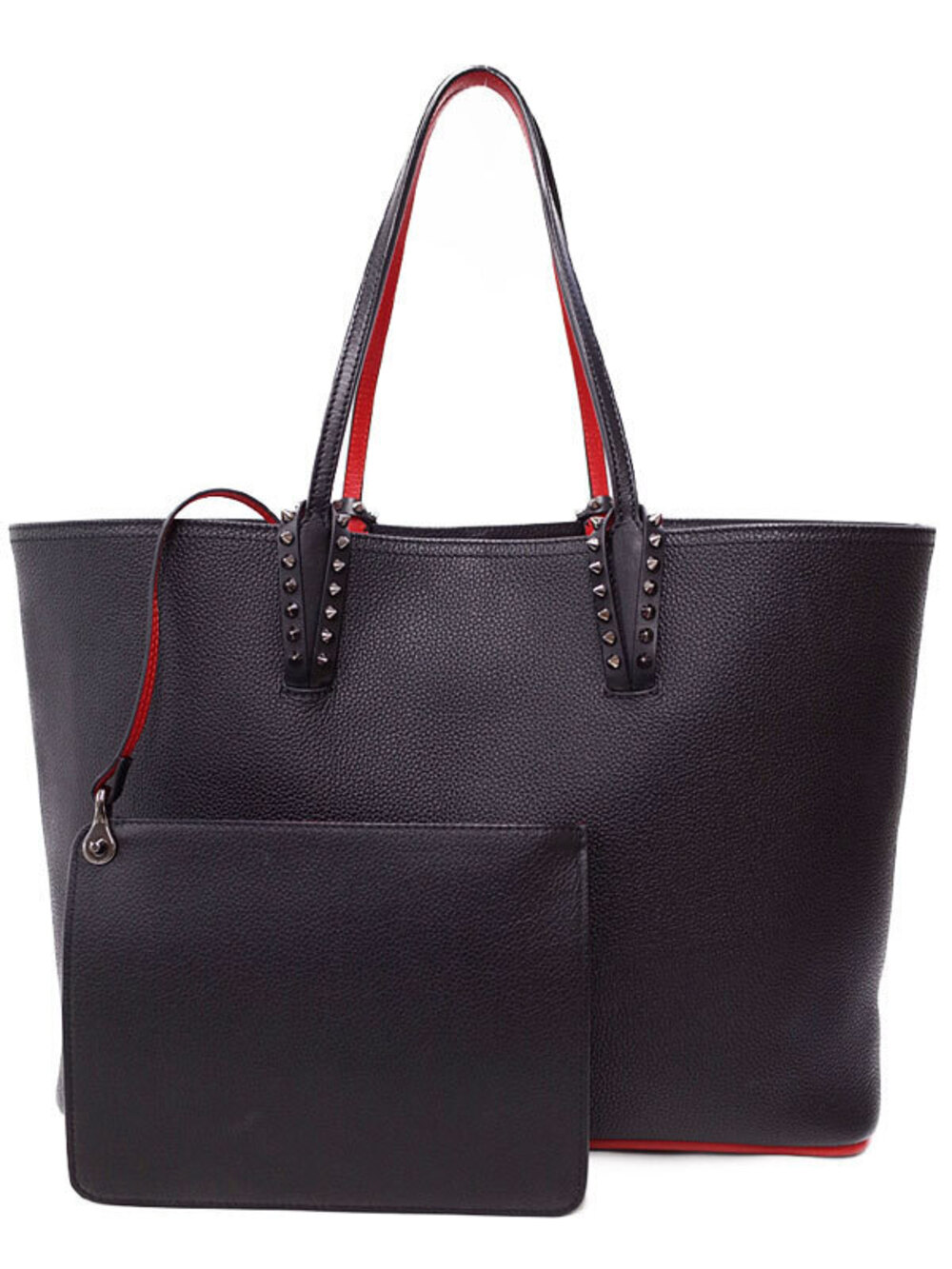 Christian Louboutin Cabata Tote Bag Leather Black Red
